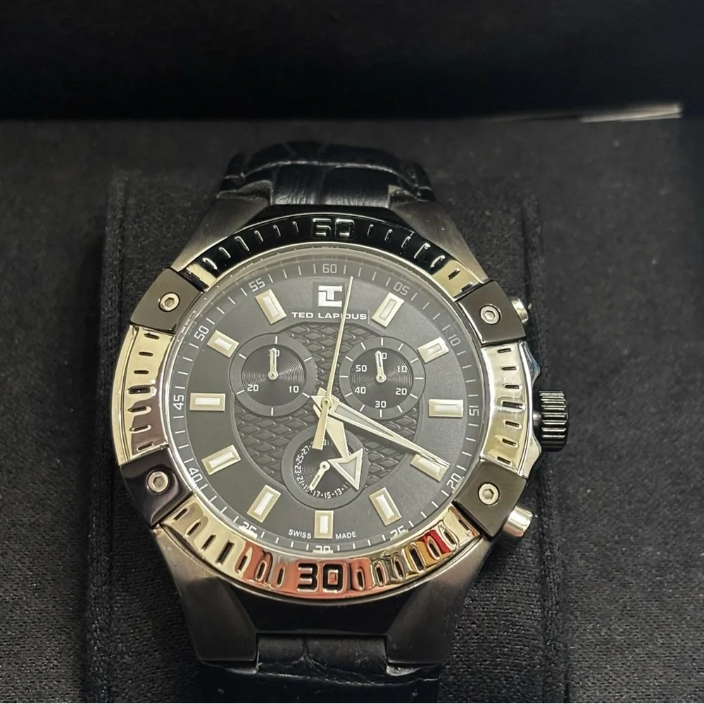 Ted Lapidus Swiss Made Chronograph Men’s Watch w/ Box